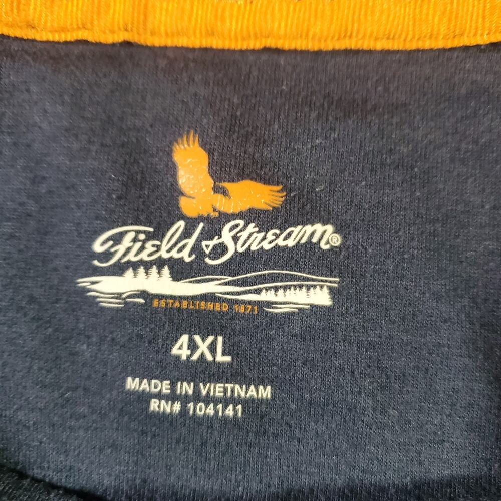 Field & Stream Mens Blue Short Sleeve T-Shirt Size 4XL Outdoor Crew Neck Tee - Picture 8 of 10